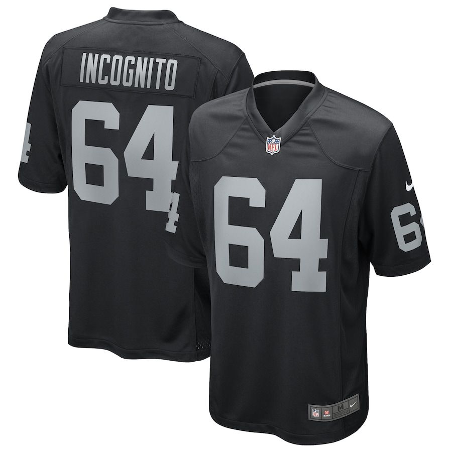 Men Oakland Raiders 64 Richie Incognito Nike Black Game NFL Jersey